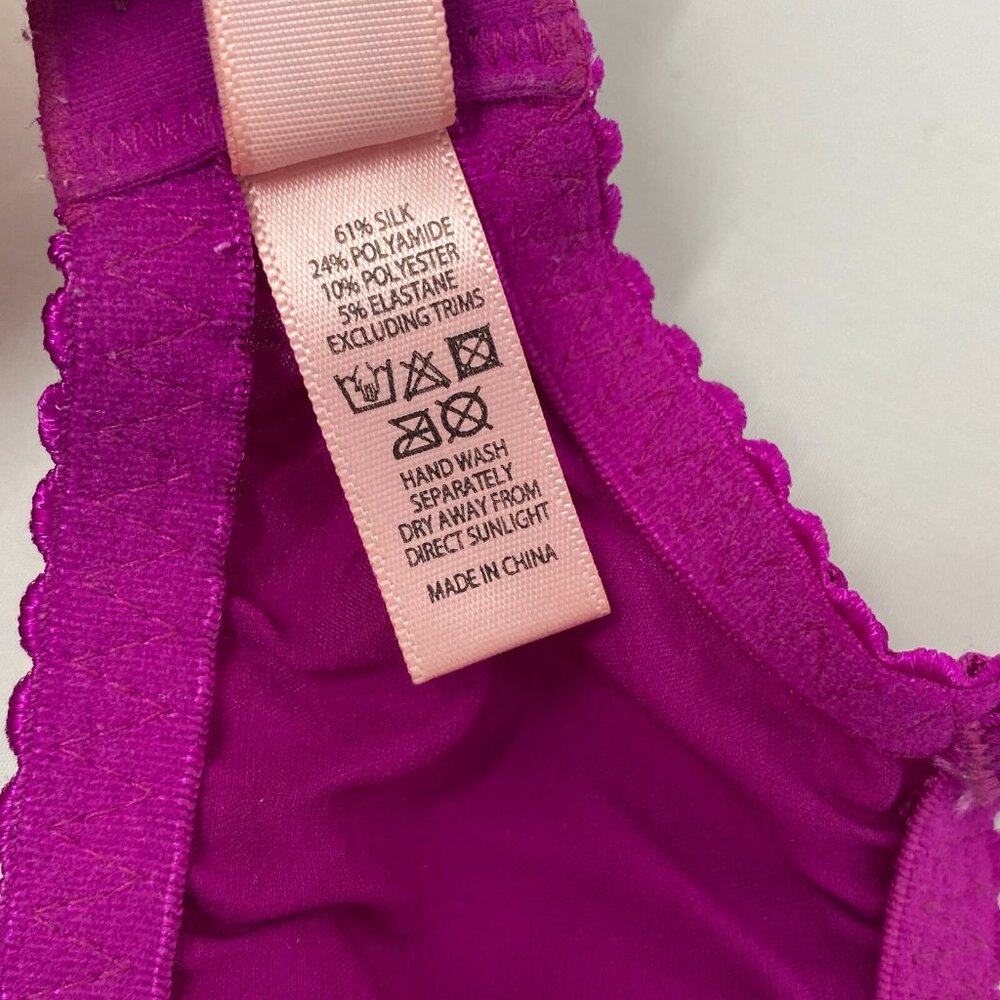 Agent Provocateur Molly Purple Silk Bra 36D New - Picture 14 of 14